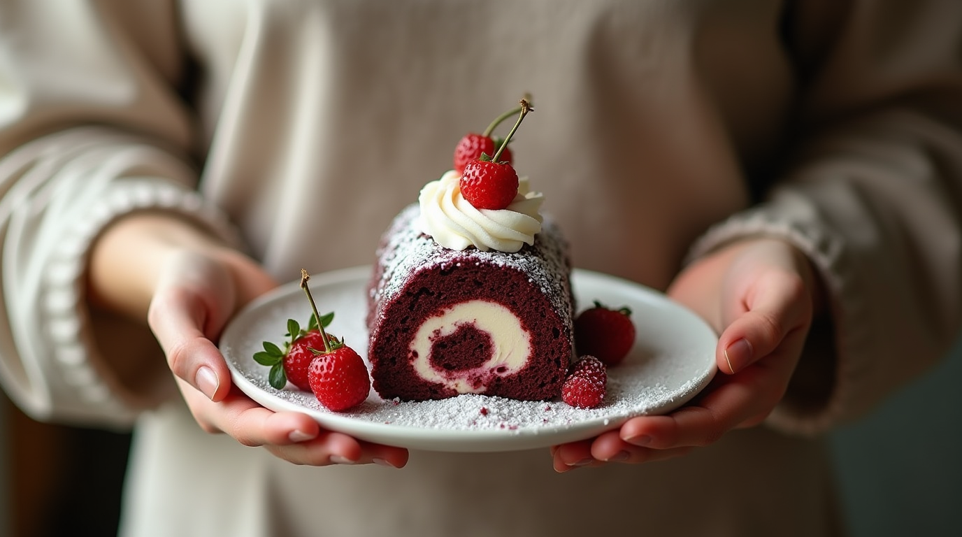 Black Forest Roll Cake